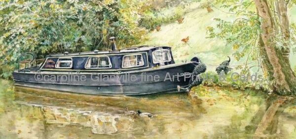 Ref: 65. Canal boat - Greeting Card