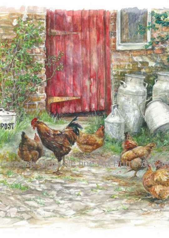 Ref: 88. The red door & Chickens