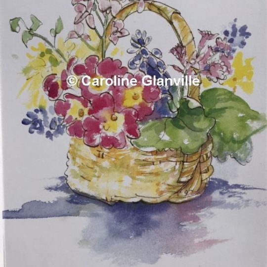 Ref. F2 Little basket of spring flowers