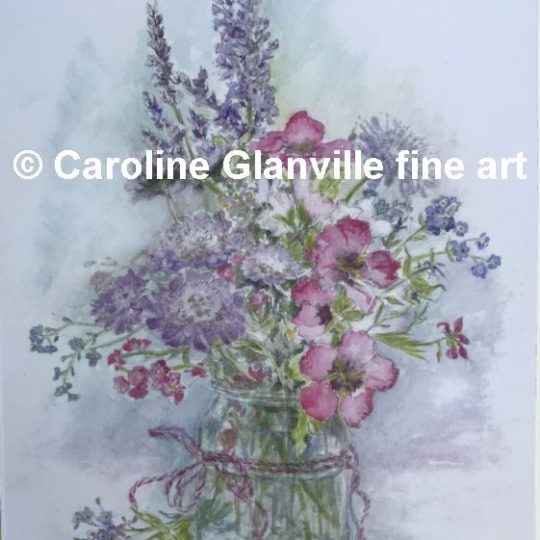 Ref. F5 Jam jar with Flowers