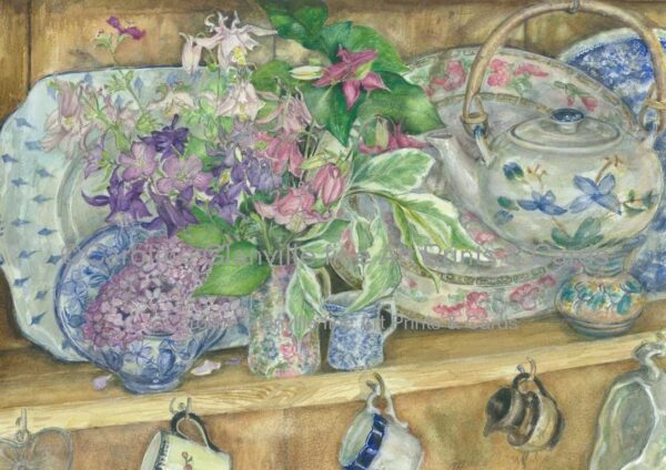 Ref. 44. Shelf with Aquilegia - Greeting Card