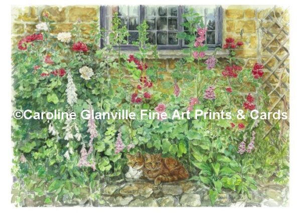 Ref.25. Cottage Garden Border - Greeting Card